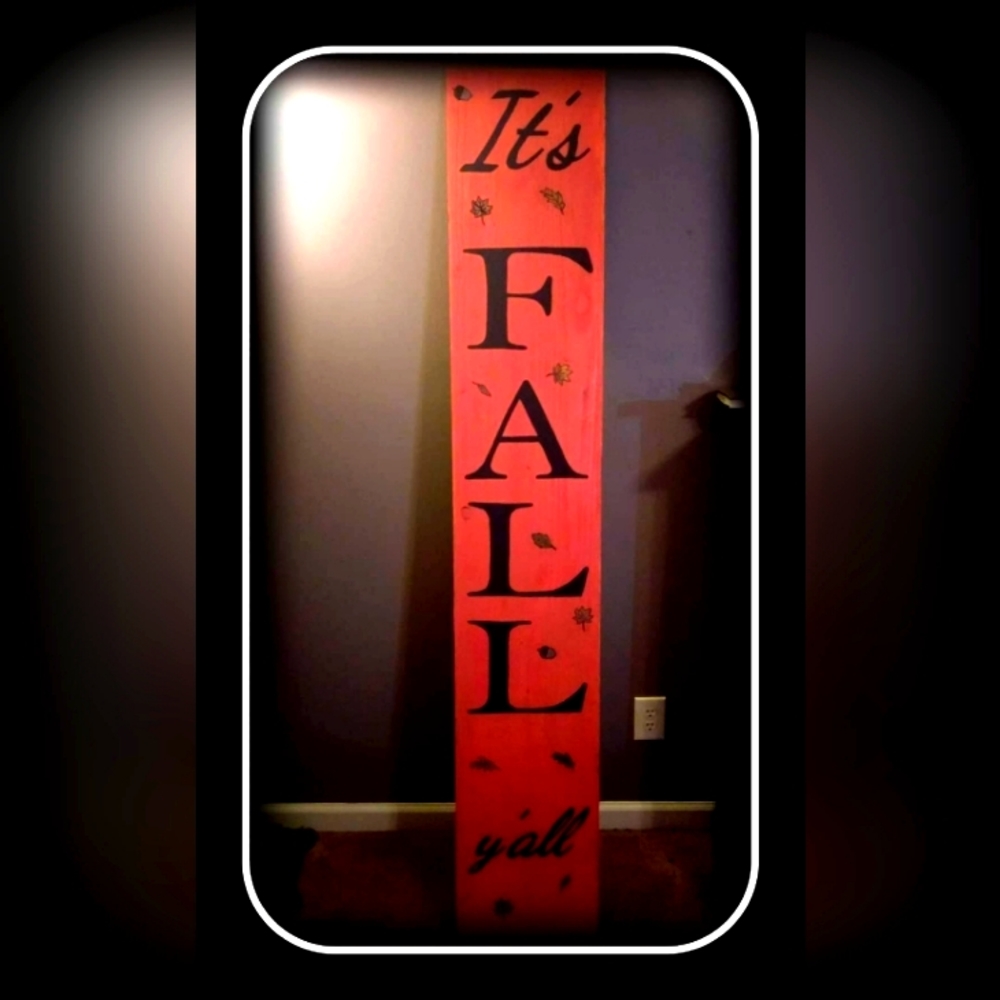 Fall themed porch leaner sign